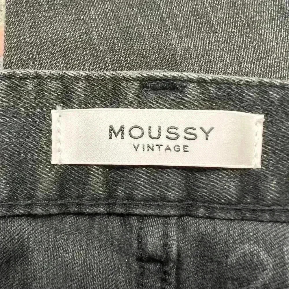 Moussy Vintage Westcliffe Black Raw Hem High-rise Jeans Japan Skinny Ankle 25 - Picture 8 of 11